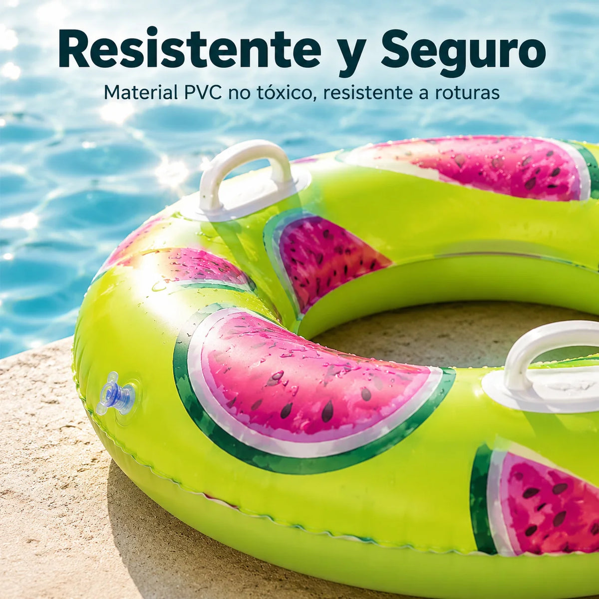 Swimming Float with Fruit Design, 3 Models Available, Sturdy Handles, Non-Toxic and Tear-Resistant Pvc, Ideal for Pool, Beach and Summer, Fun and Safe for Children and Teenagers