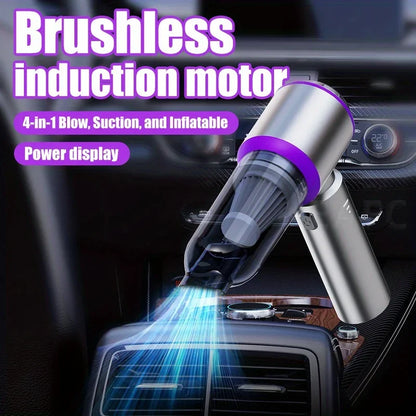 13000Pa 4-in-1 Car Vacuum Cleaner Portable Cordless Mini Vacuum Cleaner Compressed Air Blower Air Duster Pump Hand Held