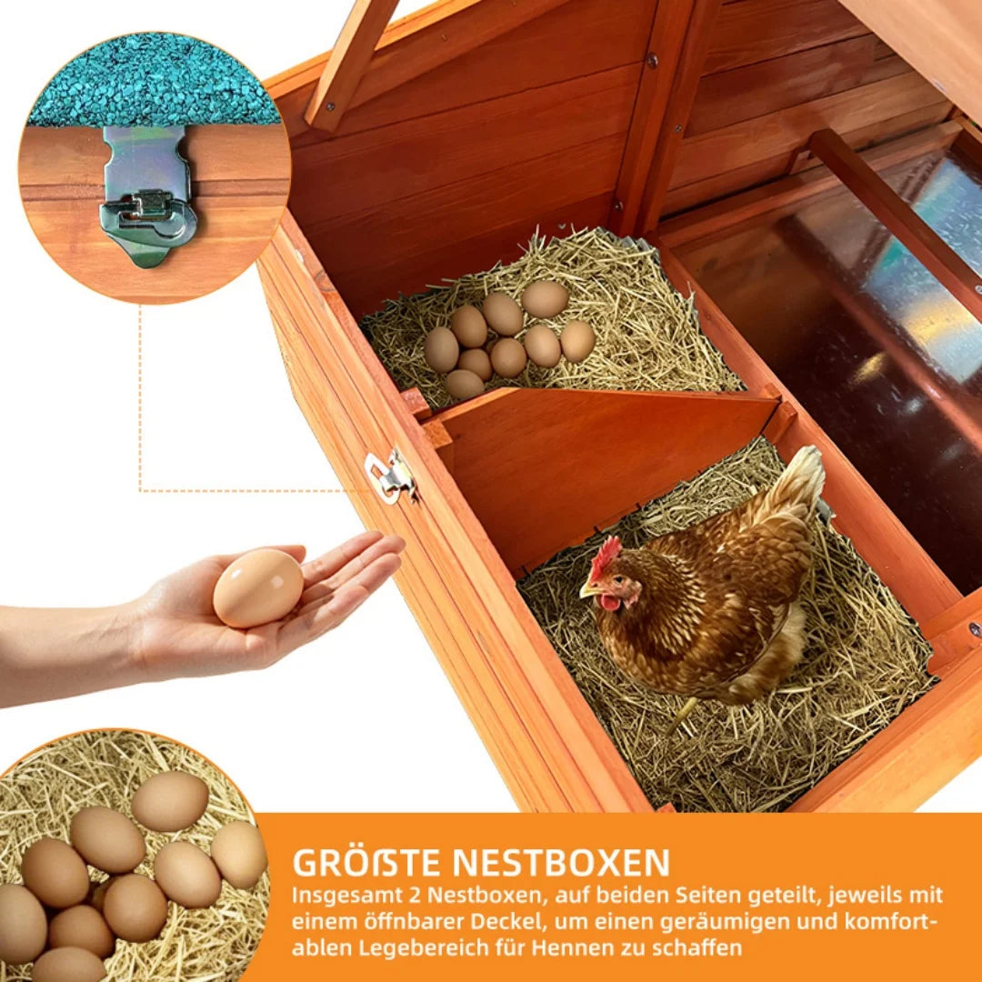 Chicken Coop on Stilts with Wooden Laying Nest Protects Chickens from Predators, Raised Nest, Easy to Clean