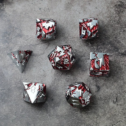 D&D Dice 7 Die Metal DND Dice Set, Weighted Metallic for Dungeons and Dragons Dice Set, Polyhedral D and D Dice Roleplaying Cube