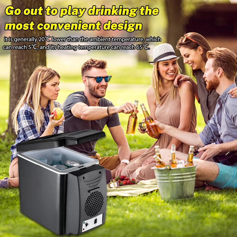 12V/220V 2in1 Car Home 6L Mini Fridge Portable Cooler & Warmer for Dormitory Home Cosmetics Breast Milk Insulin QuieOperationt