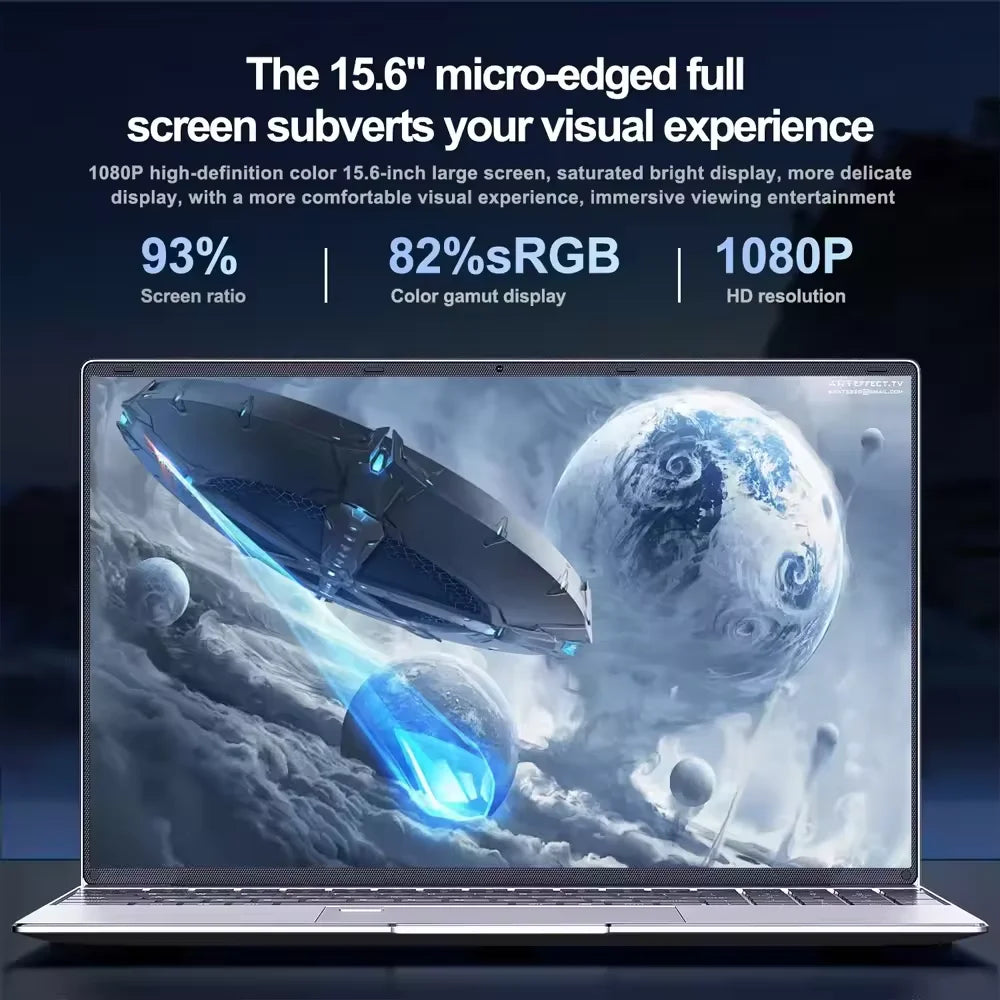 FUCHU 2026 Portable 15.6 Inch Fingerprint Unlock Backlit Keyboard Laptop Computers 16GB DDR3 RAM 512GB 1TB 2TB SSD Intel i3-6006U Notebook Windows 11 Pro Office Study Game PC Laptop