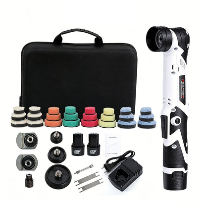 Podofo 12V Wireless Mini Polishing Machine 6 Speed Adjustable Handheld Detail Polisher Portable Electric Buffing Tool For Car Beauty Furniture Surface Polishing