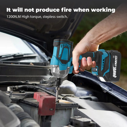 520N. m/1200N.M Cordless Electric Impact French Brushless Hand Electric Driver Electric Tool for Makita 18V Battery
