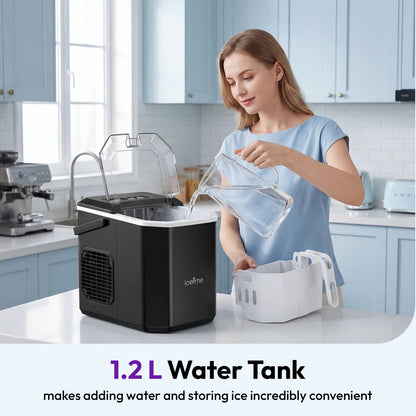 LOEFME 1.2L Ice Cube Machine 12kg/24h Ice Cube Ice Machine For Home 9pcs In 6 Min Professional Ice Machine Scoop