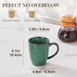 vancasso 4/8 pcs Stoneware Coffee Cups 12Oz 16Oz Starry Coffee Mugs Reflect Glaze Green and Blue with Handle for Tea/Coffee/Coco
