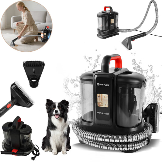 450W High Power Wet Vacuum Cleaner with 15000Pa Strong Suction, Dry-Wet Mop Vacuum, 1.2L Clean Water Tank + 0.6L Dirty Water Tank, for Carpet, Sofa, Upholstery, Car Interior Cleaning, Home and Vehicle Use