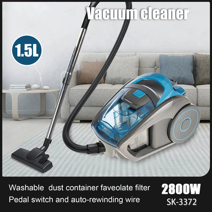 2800W Portable Vacuum Cleaner 15000PA Suction Household Multi-functional Dust Removal Mite Dry and Wet Dual Vacuum Cleaner 220V