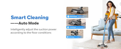 Inse S9X cordless vacuum cleaner, 55KPa, 1 L dust cup, light display battery, for animal hair, Carpet