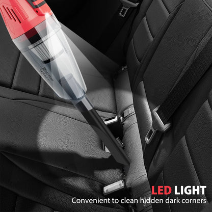 Cordless Vacuum Cleaner 2-in-1 Stick with LED Light, Lightweight Car & Home Use, for Hardwood Floors and Pet Hair Removal, Powerful Suction, Handheld Car Vacuum