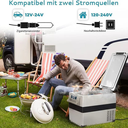 Car cooling box with compressor, 18/20/30.6/35/45/49.4L, with app, portable refrigerator 12V 24V 230V, camping refrigerator down to -20°C for cars and trucks