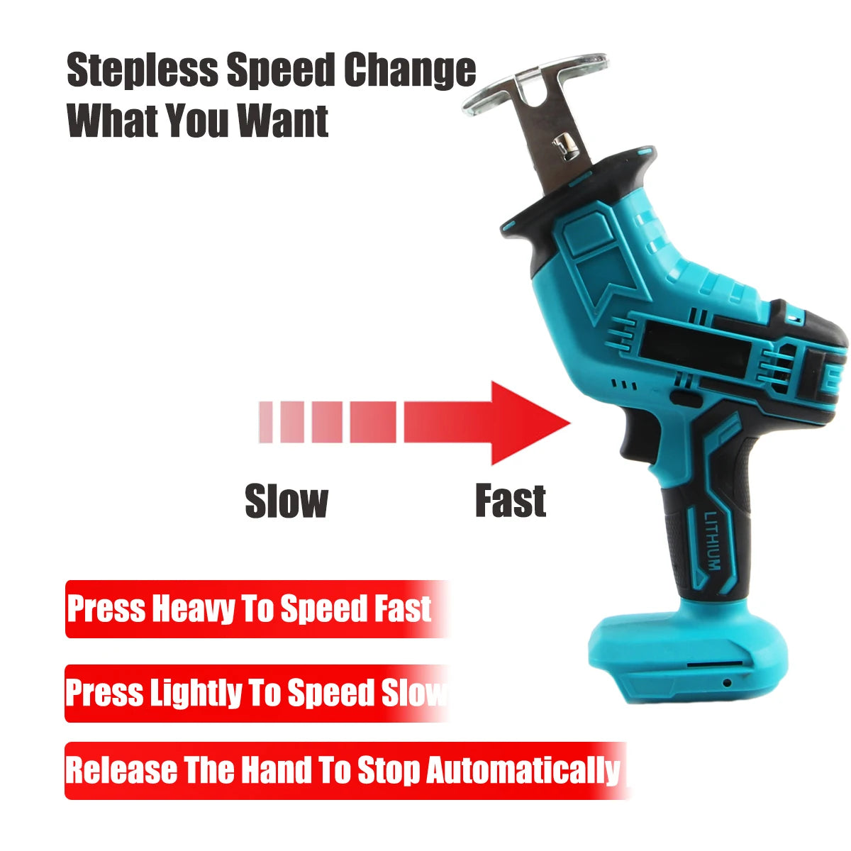 100mm Cordless Electric Reciprocating Saw 3000rpm Variable Speed Metal Wood Cutting Tool Electric Saw For Makita 18V Battery