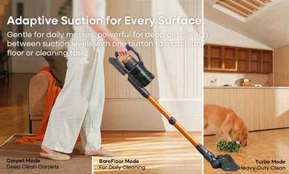 Erabros EV7 Cordless Vacuum Cleaner,70KPa Suction,550W Motor,70Min Runtime,Charging Storage Base,Stick Vacuum with Aroma Design