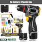 55N.M 10MM 23+1 Torque Brushless/Brushed (Yellow Kit) Electric Impact Drill Metal Ratchet Chuck Cordless Drill Electric Screwdriver DIY Power Tools