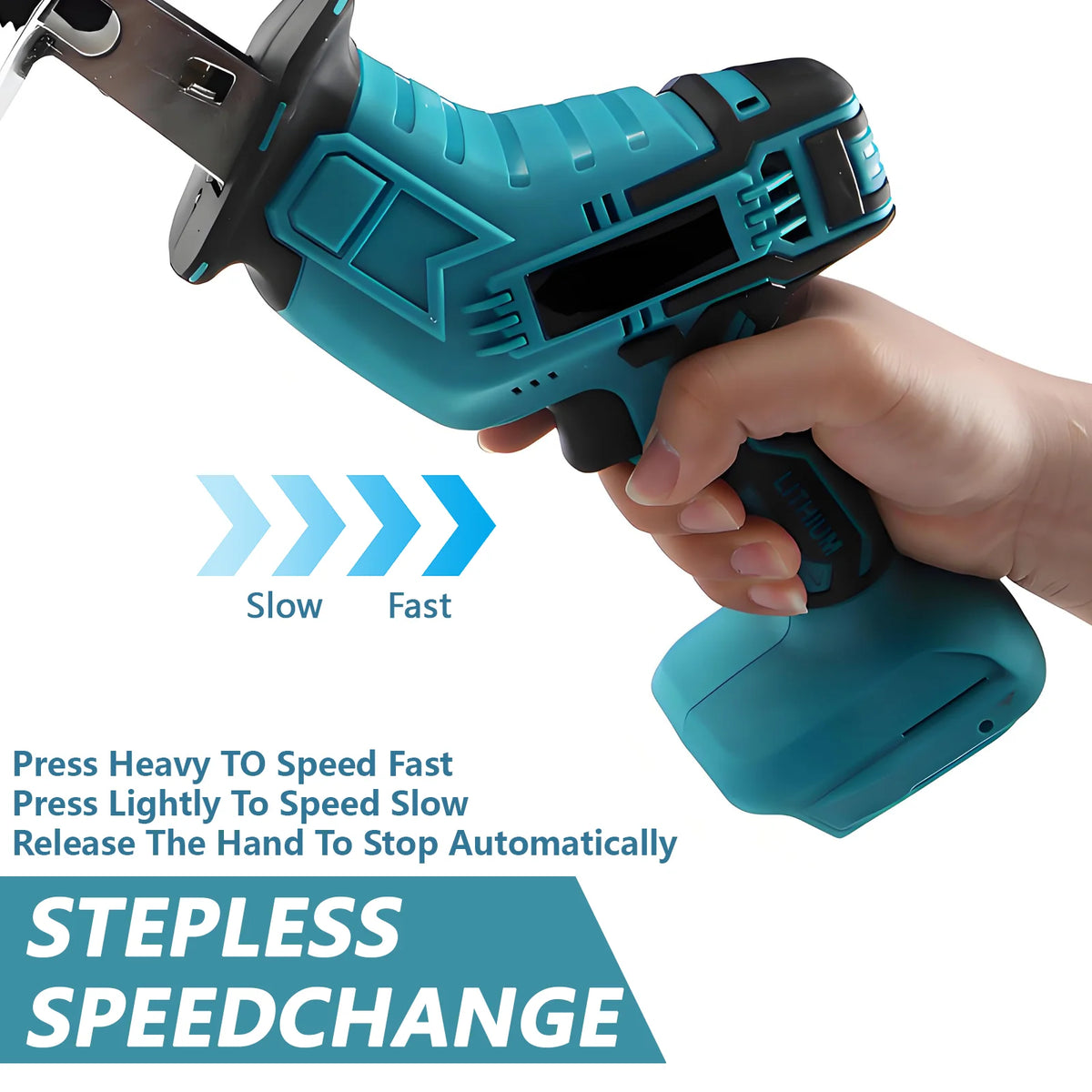 4000rpm Cordless Electric Reciprocating Saw Variable Speed Metal Wood Cutting Tool Electric Saw Suitable for Makita 18V Battery
