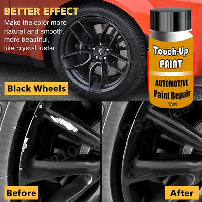 Automotive Wheel Touch-Up Paint (with Brush) Silver Black Rim Scratch Repair Pen Paint Car Accessories