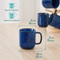 vancasso 4/8 pcs Stoneware Coffee Cups 12Oz 16Oz Starry Coffee Mugs Reflect Glaze Green and Blue with Handle for Tea/Coffee/Coco