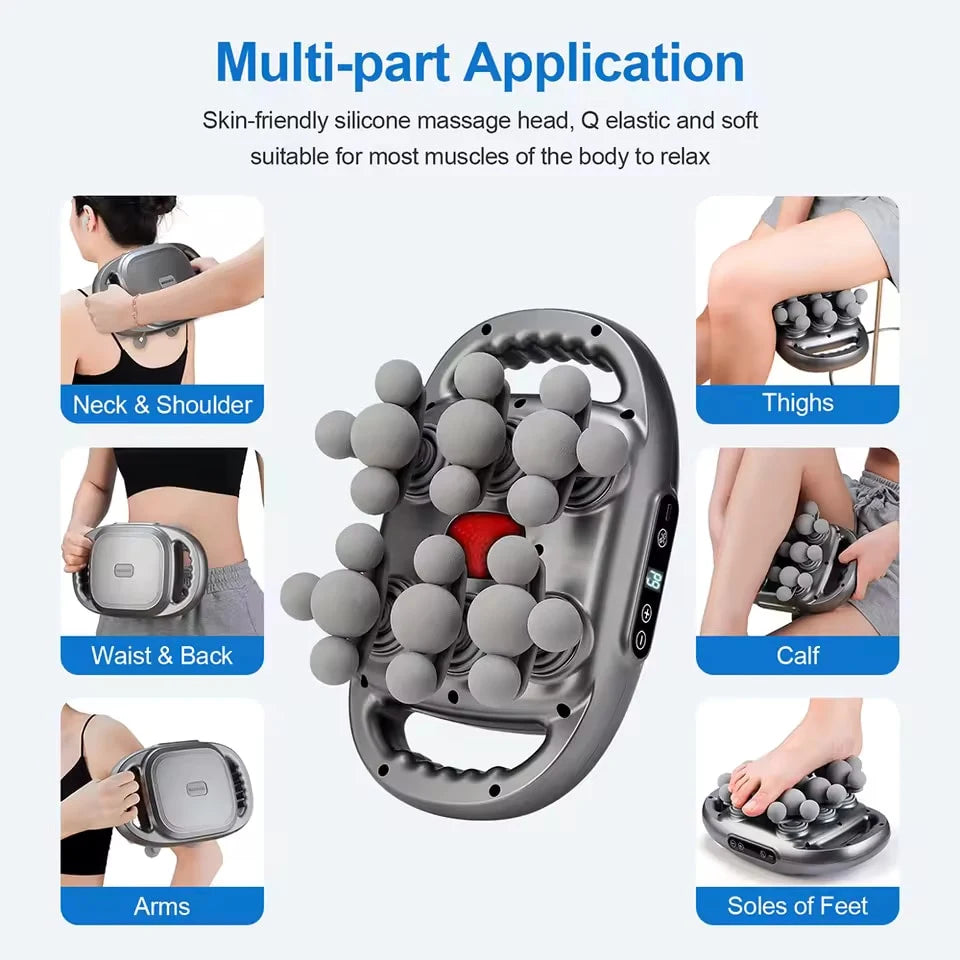 Massage Gun with 22 Massage Heads 9 Speed Modes Deep Tissue Percussion Massager High Frequency Muscle Massage Gun for Neck Shoulders Back Waist Legs Full Body Muscle Relaxation Fitness Recovery Pain Relief Quiet Portable Elec