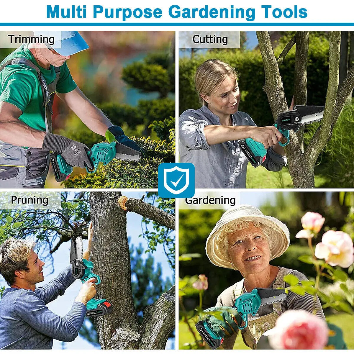 21V Cordless Mini Chainsaw, Upgraded 8-Inch Portable Electric Chainsaw with 2 Rechargeable Batteries, 2 Chainsaw Chains, 20,000 Rpm, Portable Wood Cutter for Garden Tree Pruning.