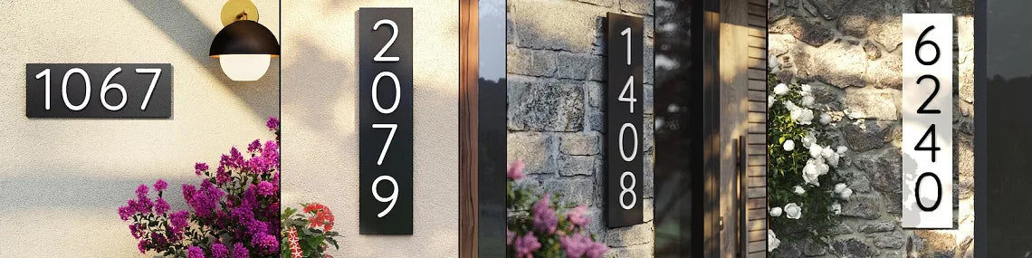 Custom Modern House Number Sign Matte Acrylic Address Digit Sign Outdoor Waterproof Plaques Large Vertical & Horizonta Door Sign