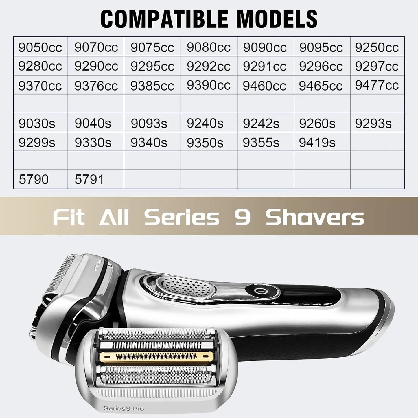 New 94M Shaver Replacement Head Compatible with Braun Series 9 Pro 9290cc 9291cc 9370cc 9376cc 9293s 9260s Electric Razors