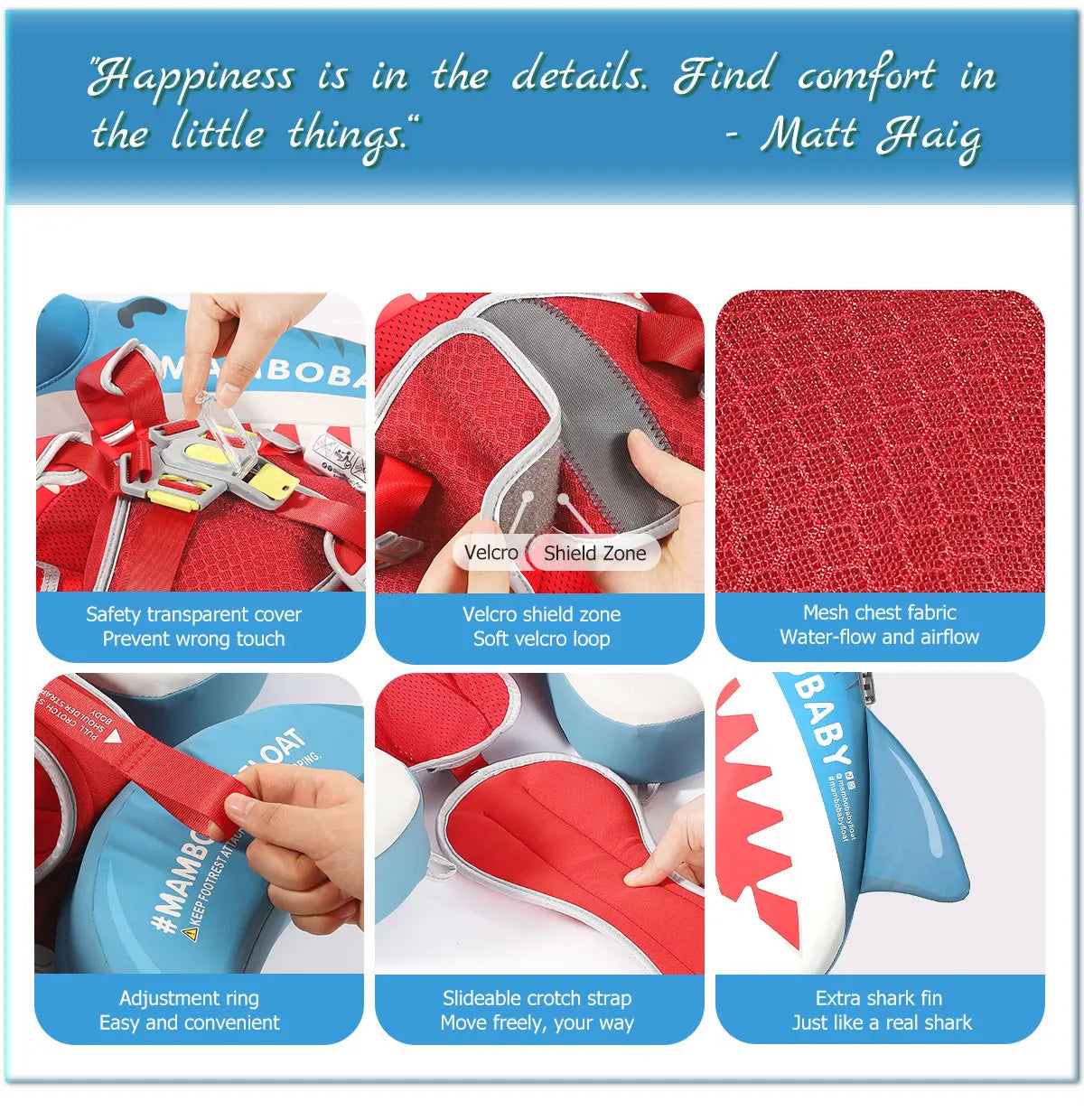 Mambobaby Baby Pool Float Vip 5 Dropshipping Blackproof Pool Mat For Infant Non-Inflatable Natation Buoy With Parasol Beach Toys