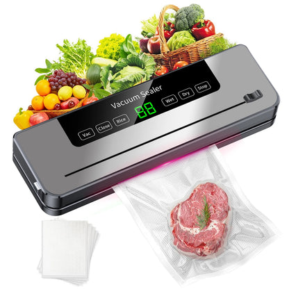 220V Food Vacuum Sealer Machine 5 Modes Dry and Wet Automatic Vacuum Sealer With 10Pcs Bags Home Kitchen Food Preservation