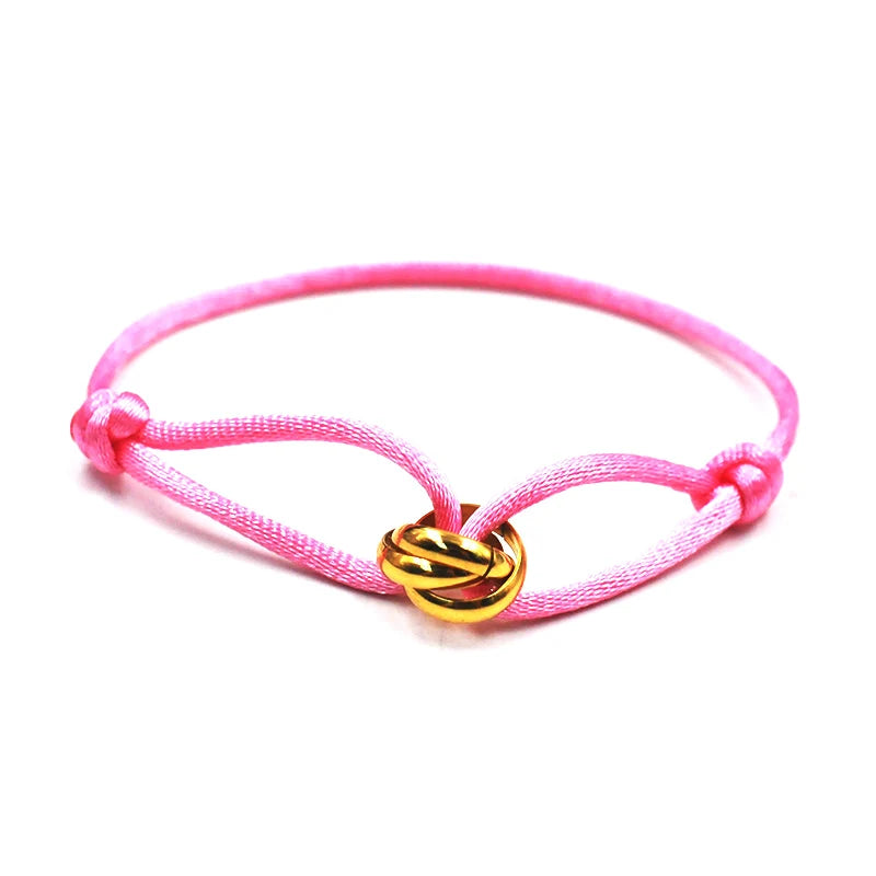 Zalman Wholesale GDS888 Luxury Unisex Bracelet 3 Metal Buckle Hand Chain Adjustable Men's Rope Bracelet for Women Jewelry Gifts