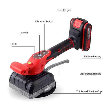 DWiusty 200KG Cordless Tile Tiling Machine Enlarged Suction Cup Tile Paving Tiles Vibrator 5 Gear Floor Vibrator Leveling Power Tools