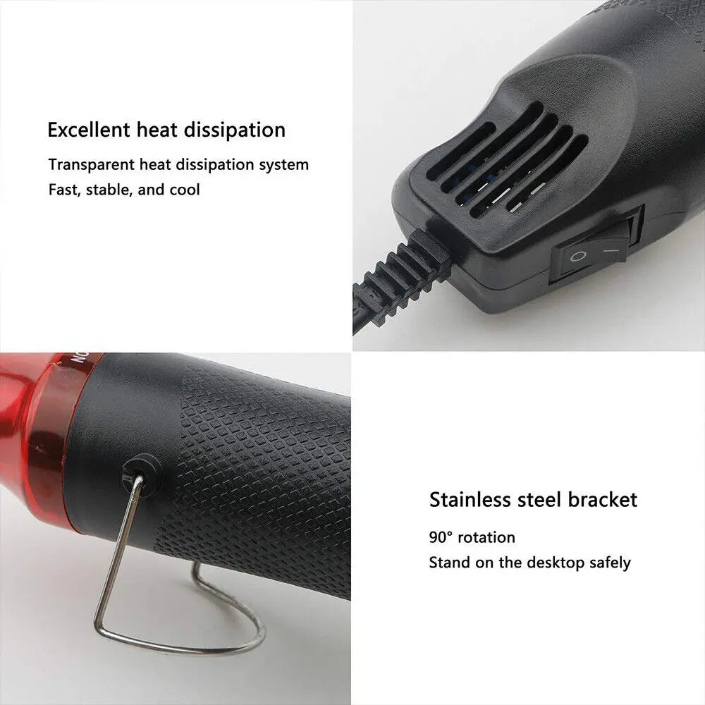 300W Handheld Hot Air Gun Portable Mini Heat Gun for DIY Crafts Shrink Wrapping