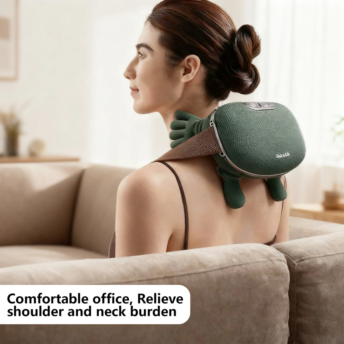 Neck Massager for Shoulder and Back, Electric Shiatsu Massage with Soothing Heat, Pain Relief Muscle Relax, 3 Intensity Speeds & 2 Temperature Levels, Lightweight Rechargeable Massage Cushion, Ideal for Christmas Birthday Gif