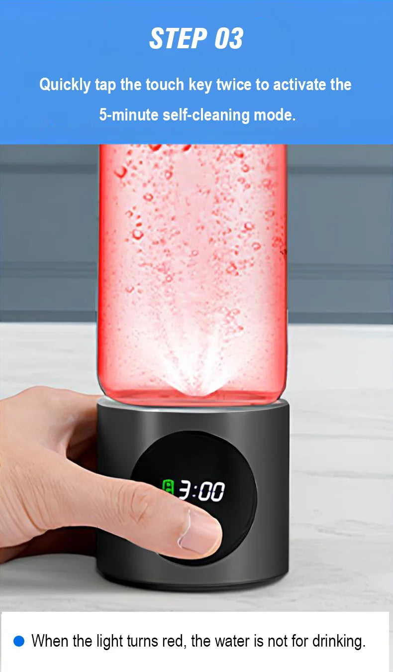 Electric Performance Hydrogen Water creator SPE PEM duel Chamber lonizer + PPB & Time Display Electric Hydrogen Water