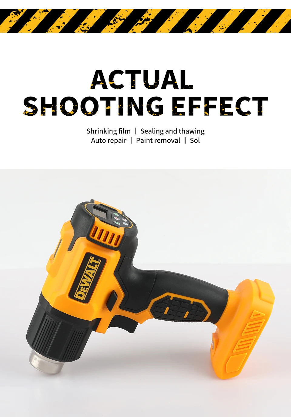 DEWALT 20V Temperatures Adjustable Hot Air Gun Cordless Heat Gun 550°C High Power Welding Thermal Blower Power Tools DCE530