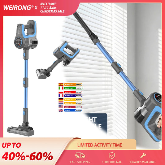 3-in-1 Ultra Powerful Cordless Stick Vacuum Cleaner – 65 Min Runtime, 15kPa Suction, Motorized Anti-Pet Hair Brush, Lightweight & Quiet – Perfect for Hard Floors, Carpets and Cars