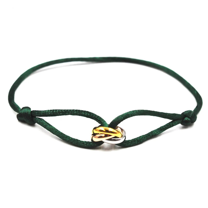 Zalman Wholesale GDS888 Luxury Unisex Bracelet 3 Metal Buckle Hand Chain Adjustable Men's Rope Bracelet for Women Jewelry Gifts