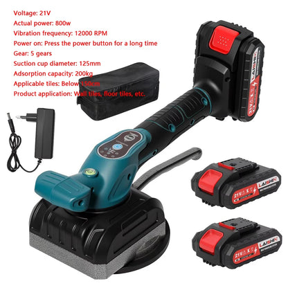 DWiusty 200KG Cordless Tile Tiling Machine Enlarged Suction Cup Tile Paving Tiles Vibrator 5 Gear Floor Vibrator Leveling Power Tools