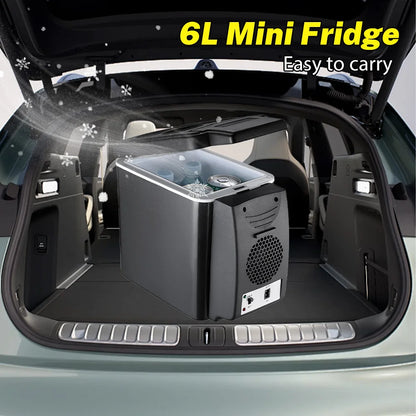 12V/220V 2in1 Car Home 6L Mini Fridge Portable Cooler & Warmer for Dormitory Home Cosmetics Breast Milk Insulin QuieOperationt
