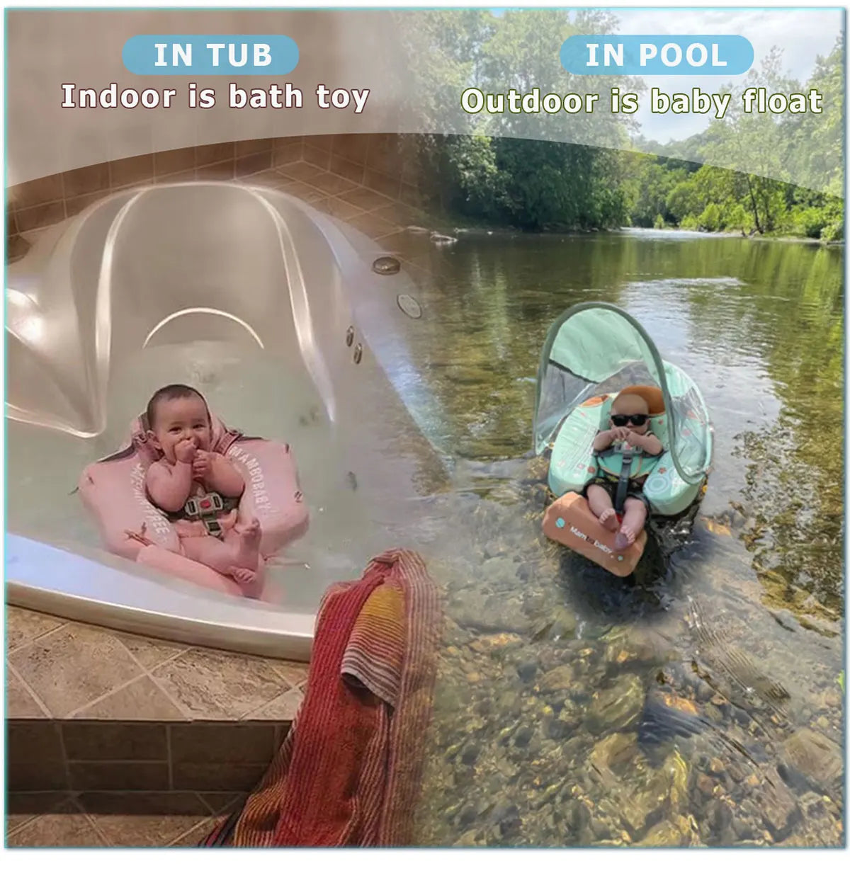 Mambobaby Baby Pool Float Vip 5 Dropshipping Blackproof Pool Mat For Infant Non-Inflatable Natation Buoy With Parasol Beach Toys