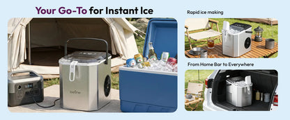 LOEFME 12kg/24h Electric Ice Maker Desktop Fully Automatic Bullet Ice Fast Ice Maker Machine Self-Cleaning Home Cafes Camping