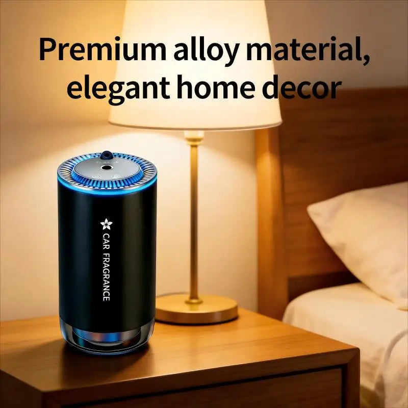 Car Intelligent Fragrance Machine, Automatic Spraying Function, Aluminum Alloy, Starry-Sky Ambient Light, Suitable for Car and Home