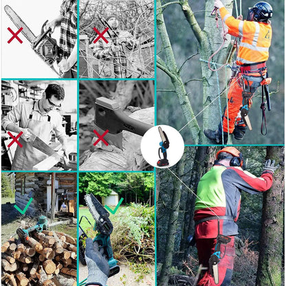 21V Cordless Mini Chainsaw, Upgraded 8-Inch Portable Electric Chainsaw with 2 Rechargeable Batteries, 2 Chainsaw Chains, 20,000 Rpm, Portable Wood Cutter for Garden Tree Pruning.