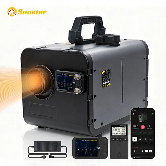 8KW Diesel Air Heater WiFi &Bluetooth App Control 12V/24V DC & 110-240V AC Dual Brushless Motor CO Monitor Remote Parking Heater