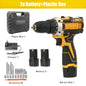 55N.M 10MM 23+1 Torque Brushless/Brushed (Yellow Kit) Electric Impact Drill Metal Ratchet Chuck Cordless Drill Electric Screwdriver DIY Power Tools
