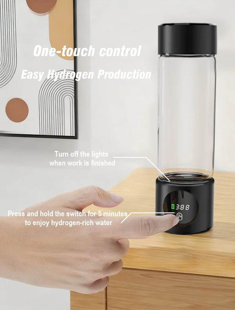 Electric Performance Hydrogen Water creator SPE PEM duel Chamber lonizer + PPB & Time Display Electric Hydrogen Water