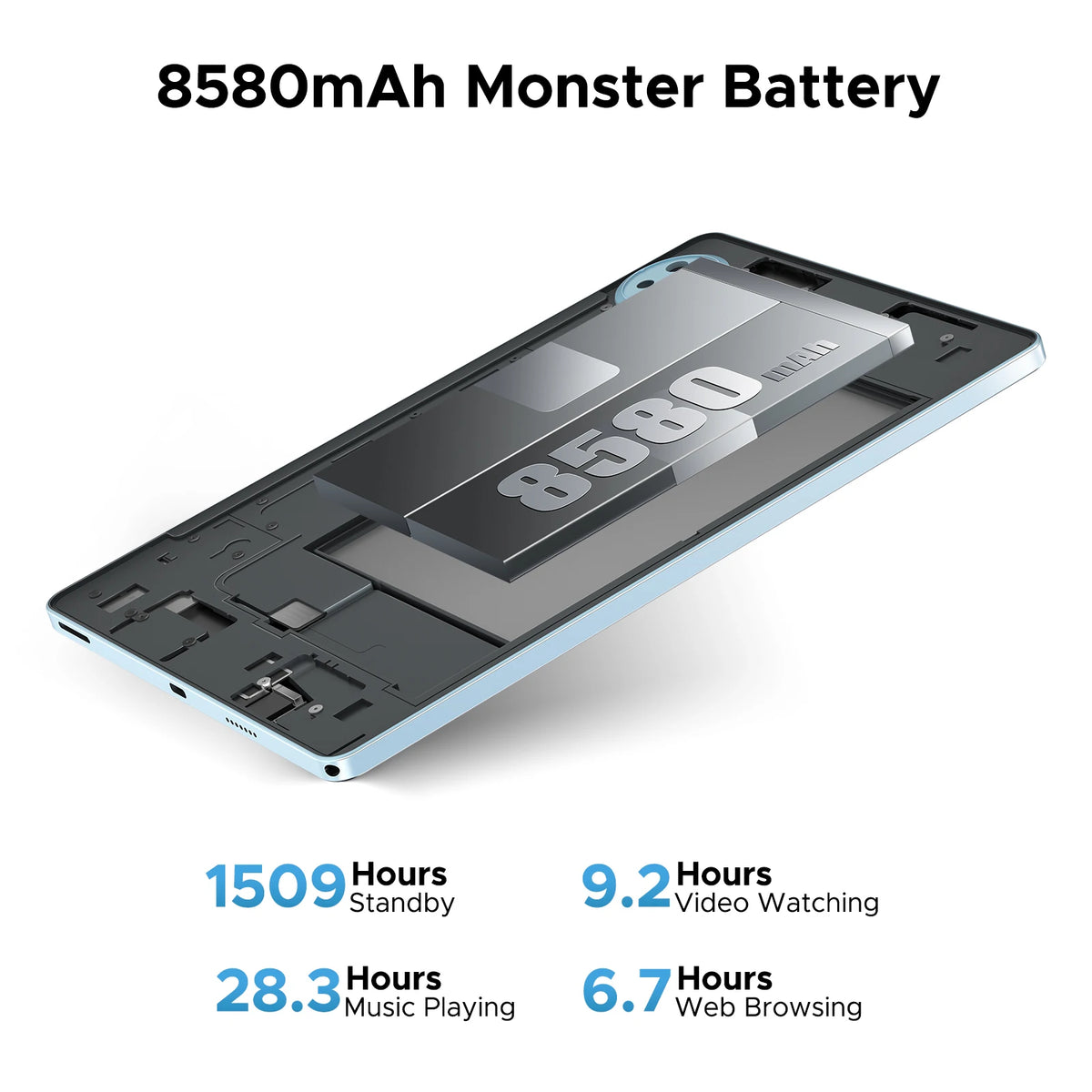 DOOGEE U11 Android 15 Tablet 11 Ultra-clear 90Hz Display 4GB RAM 128GB ROM 8580mAh Battery Dual Speaker Supports Widevine L1