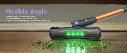 Cordless Vacuum Cleaner 70KPA/500W, Stick Vacuum Cleaner with LED Display, Anti-Tangle Brush, 1.3L Dust Cup, 3-Mode Suction, 5-Layer Filtration, for Pet Hair/Carpets/Hard Floors/Car