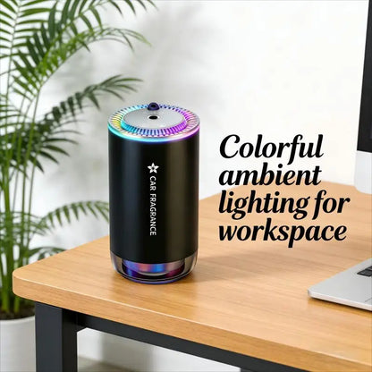 Car Intelligent Fragrance Machine, Automatic Spraying Function, Aluminum Alloy, Starry-Sky Ambient Light, Suitable for Car and Home