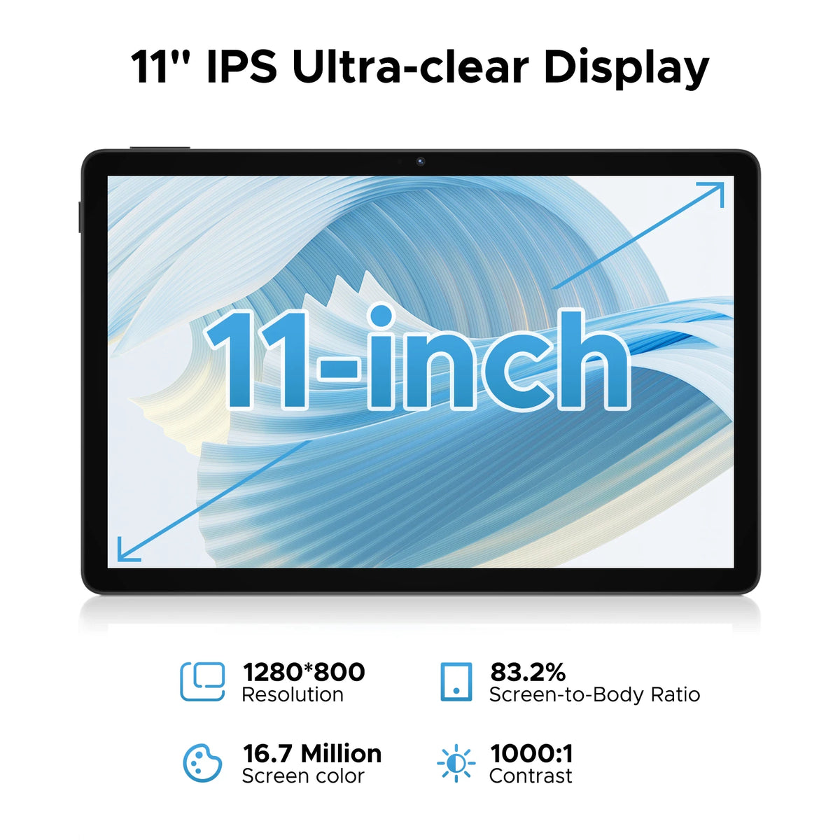 DOOGEE U11 Android 15 Tablet 11 Ultra-clear 90Hz Display 4GB RAM 128GB ROM 8580mAh Battery Dual Speaker Supports Widevine L1