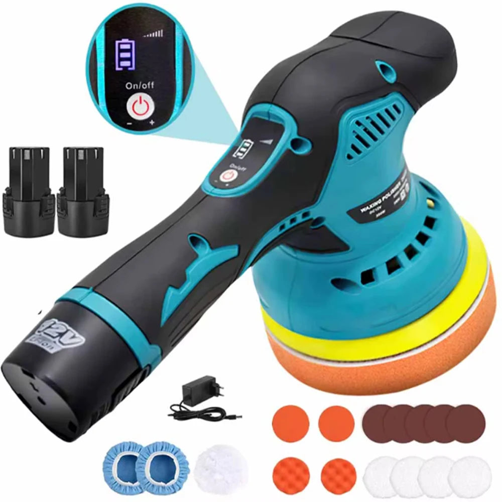Wireless Car Polisher 12V 2800-5500rpm Cordless Car Polishing Machine Electric Polishing Wax Tool Noiseless 8 Variable Speeds