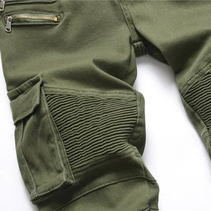 2022 New Fashion Mens Biker Jeans Punk Style Men Cargo Denim Pants  Zipper Pocket Motorcycle Jeans Male Pantalones Hombre